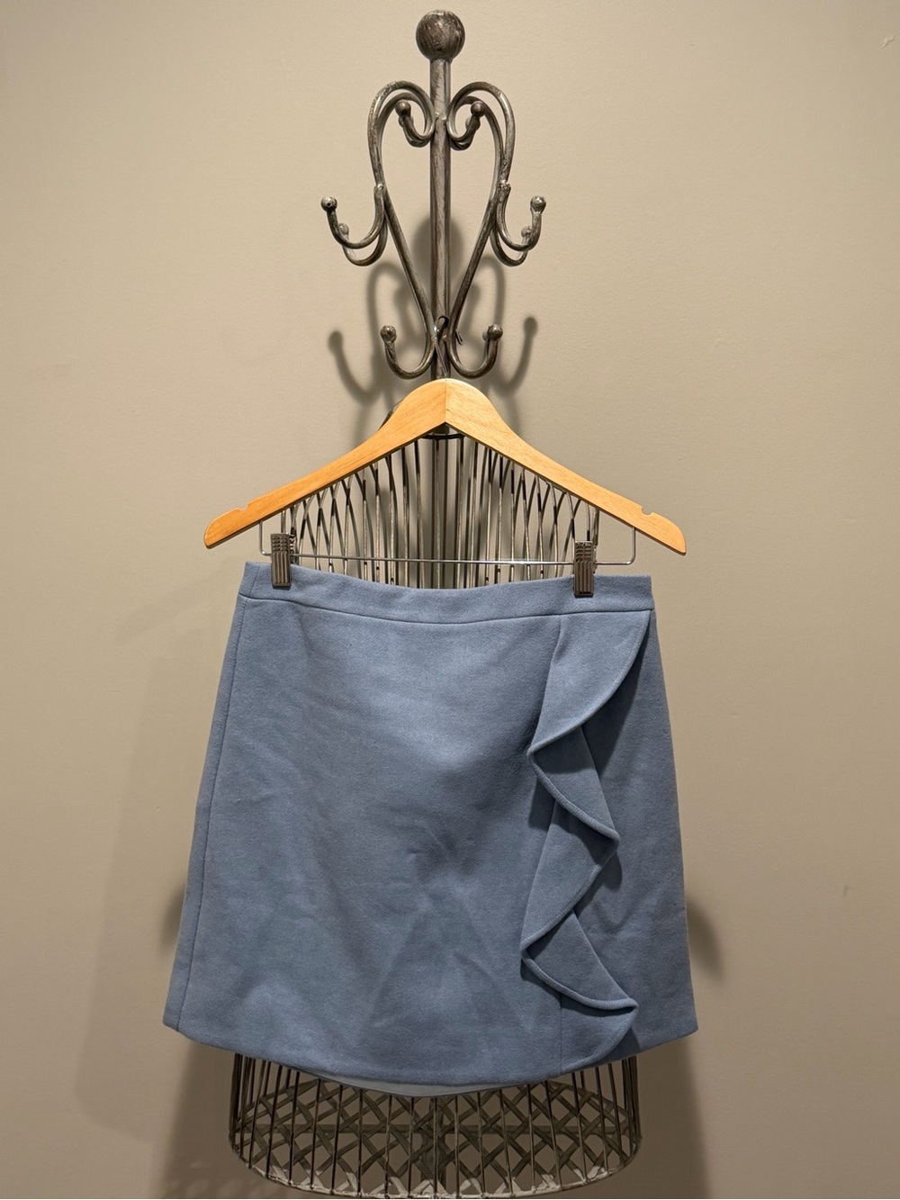 J. Crew Powder Blue Ruffle Mini Skirt